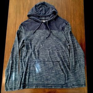 URBAN PIPELINE Navy Long Sleeve Hooded T-Shirt With Front Pocket